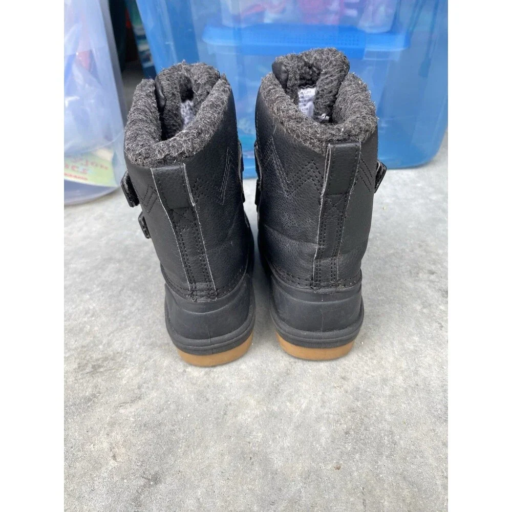 Cat & Jack Boys Noah Waterproof Snow Boots Black Hook & Loop Size 11 Gum Sole